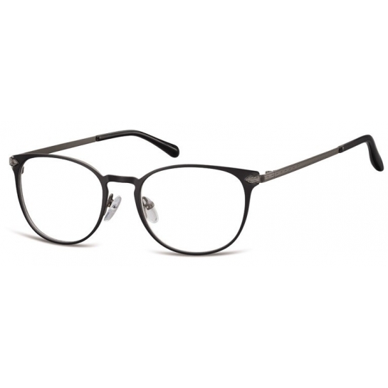 Okulary Oprawki damskie kocie oczy stalowe Sunoptic 992A czarno grafitowe